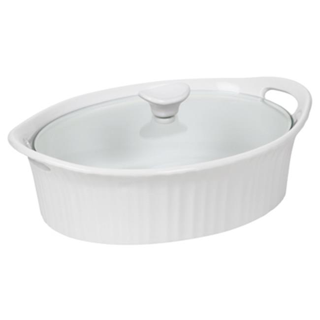 Corningware 1105935 2.5 QT French White III Oval Casserole Dish - Pack Of 2