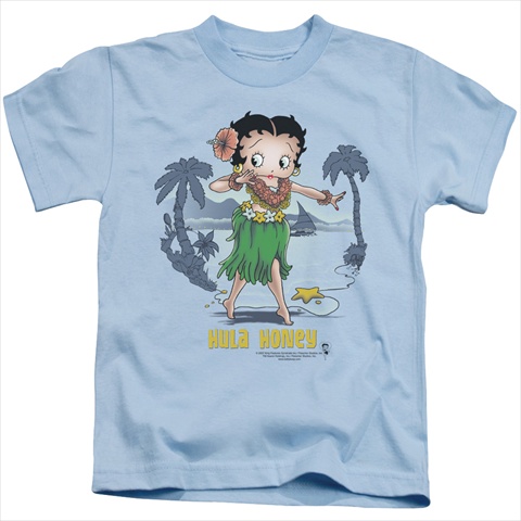 Boop-Hula Honey - Short Sleeve Juvenile 18-1 Tee- Carolina Blue - Medium 5-6