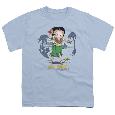 Boop-Hula Honey - Short Sleeve Youth 18-1 Tee- Carolina Blue - Medium