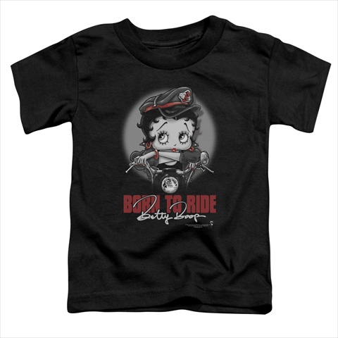 Boop-Born To Ride - Short Sleeve Toddler Tee- Black - Small 2T