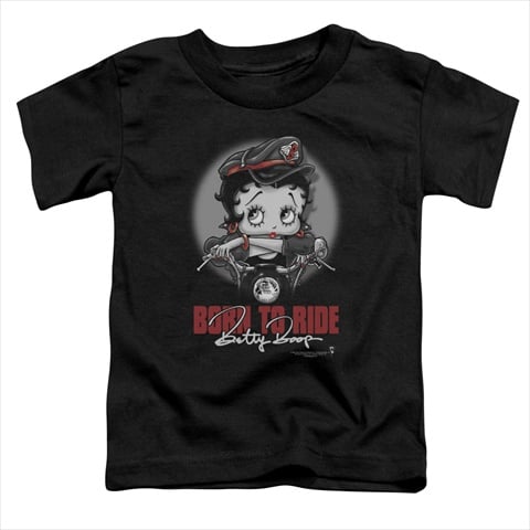 Boop-Born To Ride - Short Sleeve Toddler Tee- Black - Medium 3T