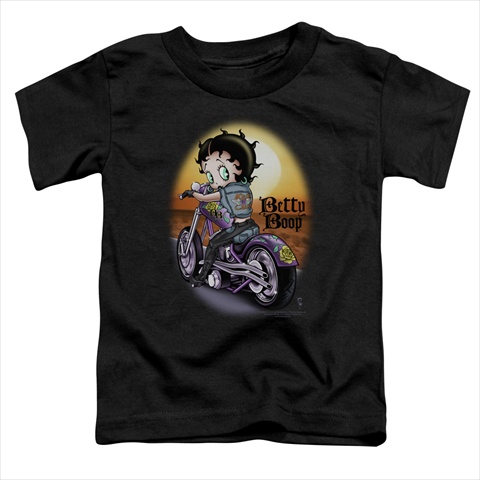 Boop-Wild Biker - Short Sleeve Toddler Tee- Black - Large 4T