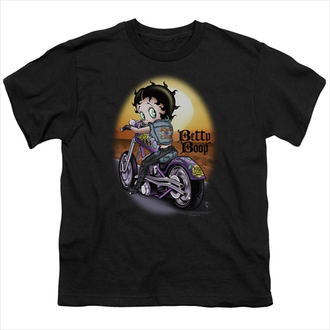 Boop-Wild Biker - Short Sleeve Youth 18-1 Tee- Black - Medium