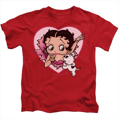 Boop-I Love Betty - Short Sleeve Juvenile 18-1 Tee- Red - Medium 5-6