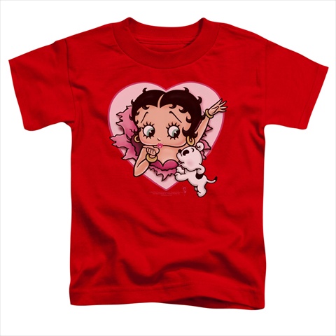 Boop-I Love Betty - Short Sleeve Toddler Tee- Red - Medium 3T