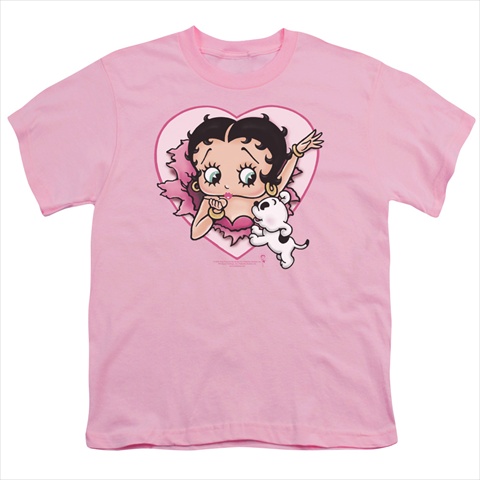 Boop-I Love Betty - Short Sleeve Youth 18-1 Tee- Pink - Large