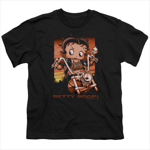 Boop-Sunset Rider - Short Sleeve Youth 18-1 Tee, Black - Extra Large
