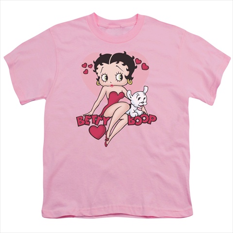 Boop-Sweetheart - Short Sleeve Youth 18-1 Tee- Pink - Medium