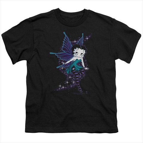 Boop-Sparkle Fairy - Short Sleeve Youth 18-1 Tee- Black - Small