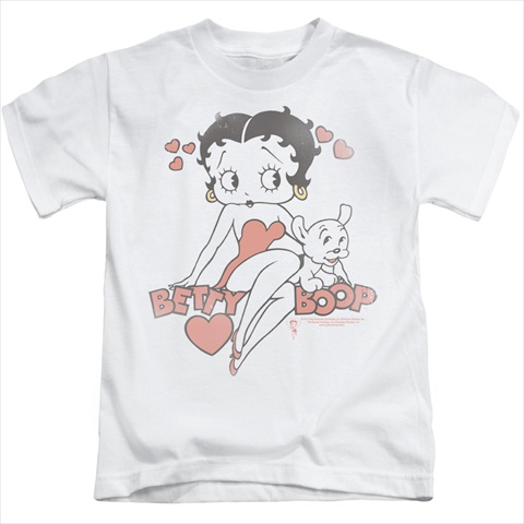 Boop-Classic With Pup - Short Sleeve Juvenile 18-1 Tee, White - Large 7