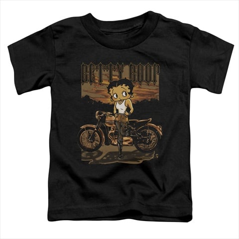 Boop-Rebel Rider - Short Sleeve Toddler Tee- Black - Medium 3T