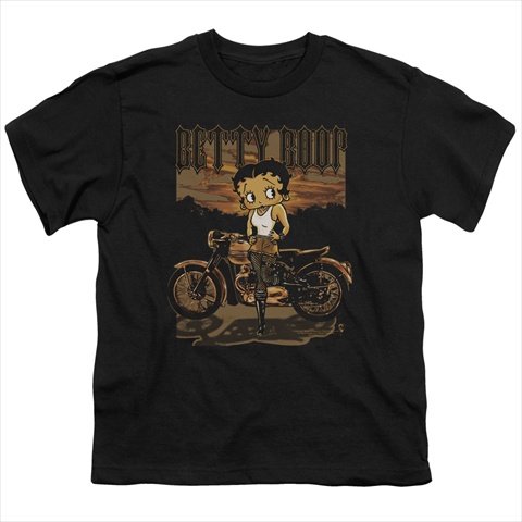 Boop-Rebel Rider - Short Sleeve Youth 18-1 Tee- Black - Medium