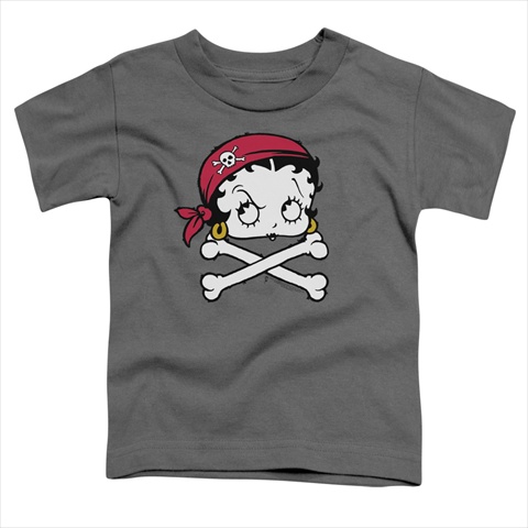 Boop-Pirate - Short Sleeve Toddler Tee- Charcoal - Small 2T