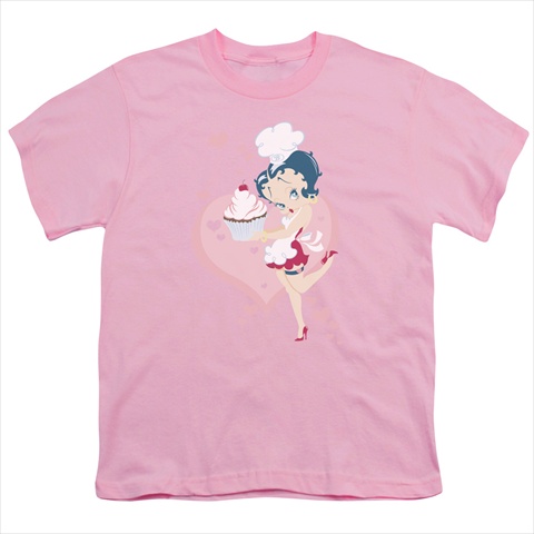 Boop-Cupcake - Short Sleeve Youth 18-1 Tee- Pink - Medium