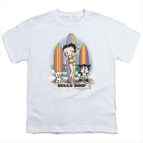 Boop-Surfers - Short Sleeve Youth 18-1 Tee- White - Large