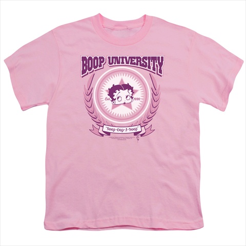 Boop-Boop University - Short Sleeve Youth 18-1 Tee- Pink - Medium