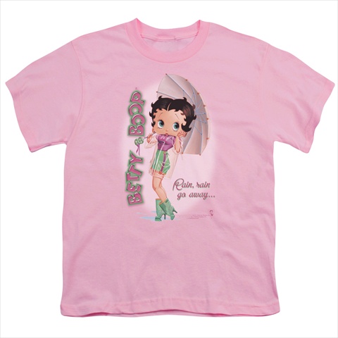 Boop-Rain Rain Go Away - Short Sleeve Youth 18-1 Tee- Pink - Medium