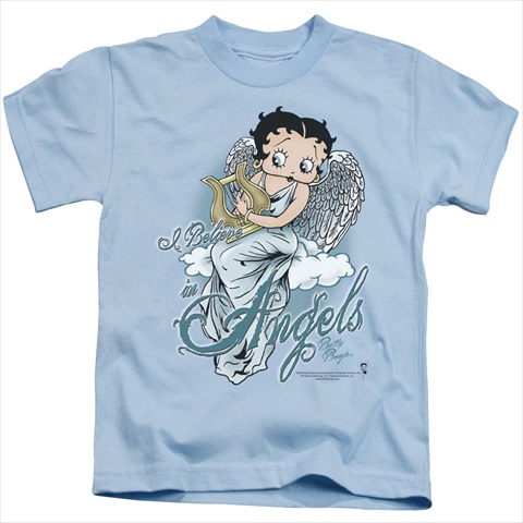 Boop-I Believe In Angels - Short Sleeve Juvenile 18-1 Tee- Light Blue - Medium 5-6