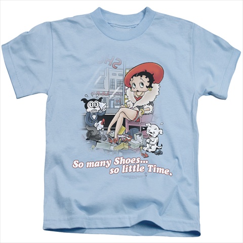 Boop-So Many Shoes - Short Sleeve Juvenile 18-1 Tee- Light Blue - Large 7