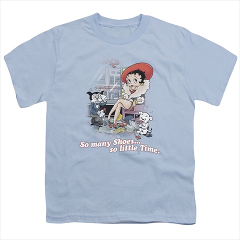 Boop-So Many Shoes - Short Sleeve Youth 18-1 Tee- Light Blue - Medium