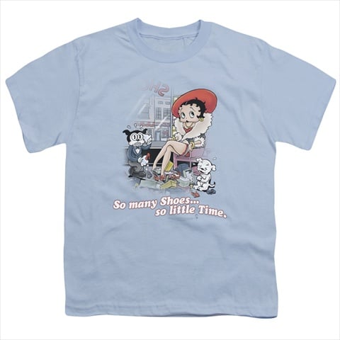 Boop-So Many Shoes - Short Sleeve Youth 18-1 Tee- Light Blue - Extra Large