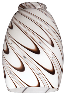 Picture of Westinghouse 8141000 2.5 x 1.75 in. Chocolate Drizzle Glass Shade- Pack of 4