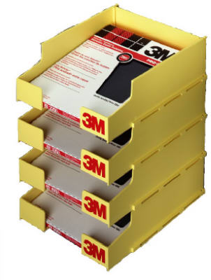 503 RACK 4 Tray Plastic Abrasives Rack- Yellow