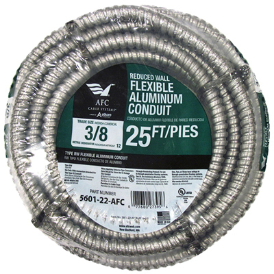 Picture of AFC Cable Systems 5601-22-AFC 0.38 in. x 25 ft. Reduced Flex Wall Aluminum Conduit