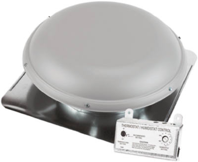 Air Vent 53830 RV26ML Metal Dome Roof Mounted Power Attic Ventilator - Gray -  Air-Vent, 148080