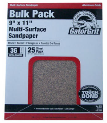 4206 9 in. x 11 ft. Fine 180 Grit General Purpose Sandpaper- 25 Count