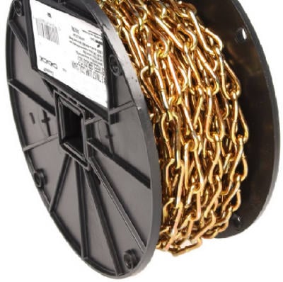 Apex Tools Group 0723167 50 ft. Reel No.3 Brass Plate Twist Link Coil Chain
