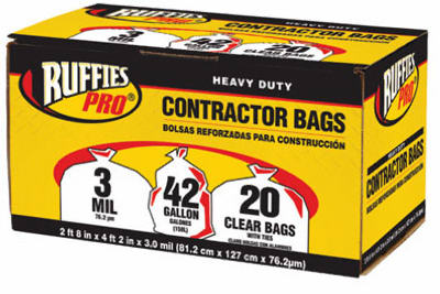 Picture of Berry Plastics 1190273 20 Pack&#44; 42 Gallon&#44; Clear Contractor Bag