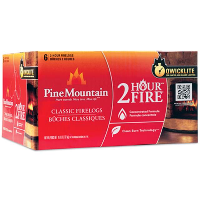 Pine Mountain 4152501201 2 Hour Burn Time Traditional Fire Log- Pack - 6