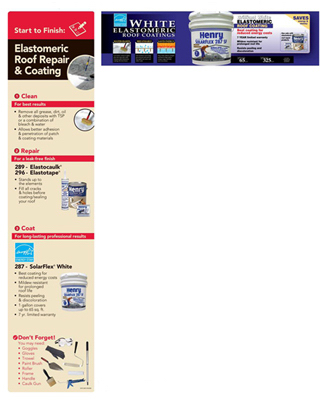 GFX DF07-0870-F08-B09 4 ft. Henry Elastomeric White Roof Coatings Pop Kit