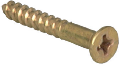 385700 8 x 0.75 in. Flat Head Brass Wood Screw, 100 Pack