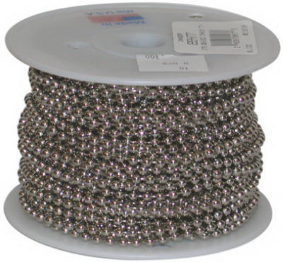 88444 100 ft. No.6 Nickel Plated Steel Beaded Chain