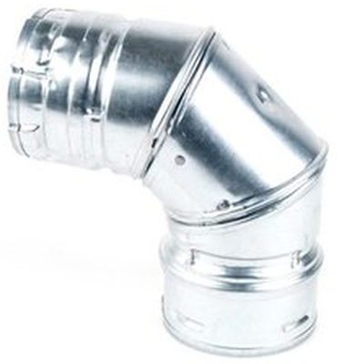 DuraVent 4 in. D X 4 in. D 90 deg Galvanized Steel Stove Pipe Elbow