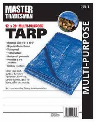 MT 12 X 20 BLUE 12 x 20 ft. Polyethylene Storage Tarp Cover - Blue -  Master Tradesman, 797813