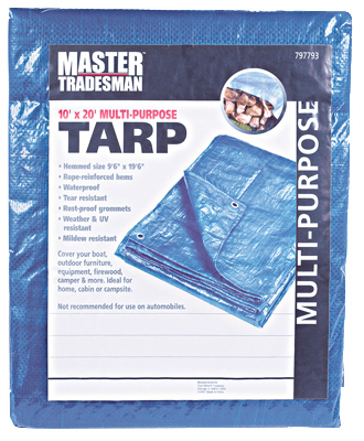 MT 10 X 20 BLUE 10 x 20 ft. Polyethylene Storage Tarp Cover - Blue -  Master Tradesman, 797793