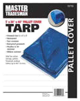 MT BLUE PALLET COVER TARP 5 x 4 x 4 ft. Polyethylene Pallet Tarp Cover - Blue -  Master Tradesman, MA576714