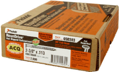 Paslode 3inx.131 Hot Dipped Galvanized Plus Ring Shank RounDrive Framing Nail (2000pcs) - 650387