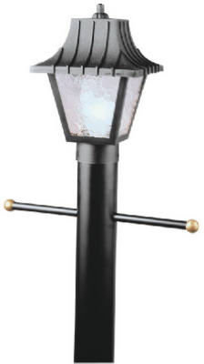 66875 8 in. Post Top Lantern, Black
