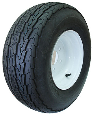 ASB1018 Tire Assembly - Solid White - 20.5 x 8.00-10 in. - Durable 6 Ply Construction