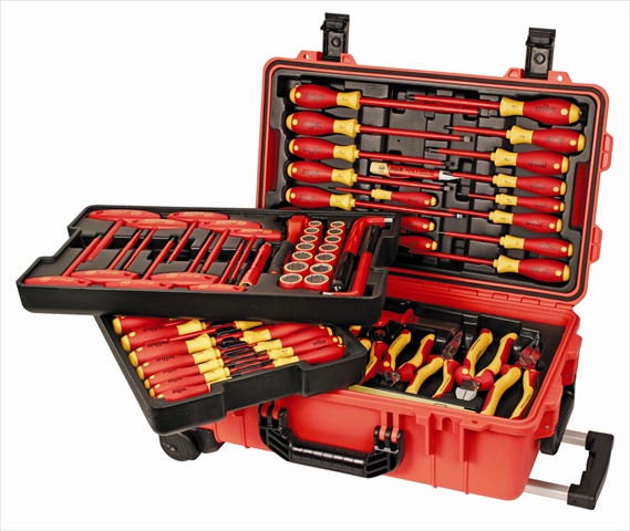 Wiha Tools 32800 Insulated Set In Rolling Tool Case - 80 Piece