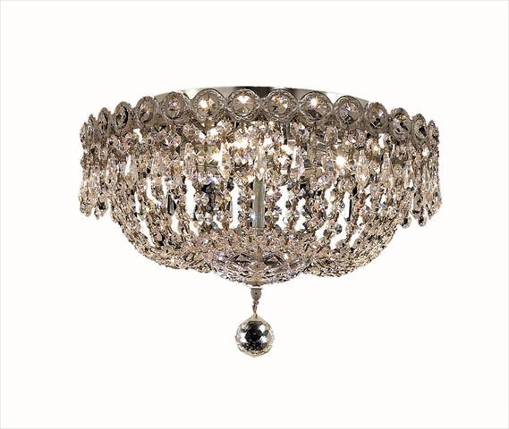 Elegant Lighting 1900F14C-RC 14 D x 10 in. Century Collection Flush Mount - Royal Cut, Chrome