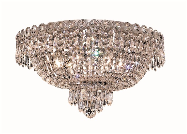 Elegant Lighting 1900F18C-RC 18 D x 10 in. Century Collection Flush Mount - Royal Cut- Chrome -  Elegant Furniture & Lighting, V1900F18C/RC