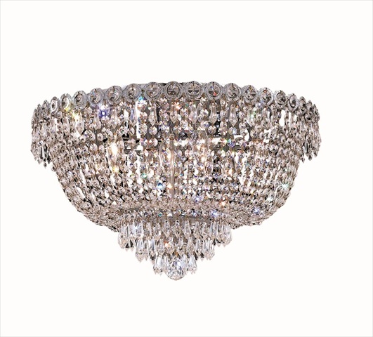 Elegant Lighting 1900F20C-RC 20 D x 12 in. Century Collection Flush Mount - Royal Cut- Chrome -  Elegant Furniture & Lighting, V1900F20C/RC