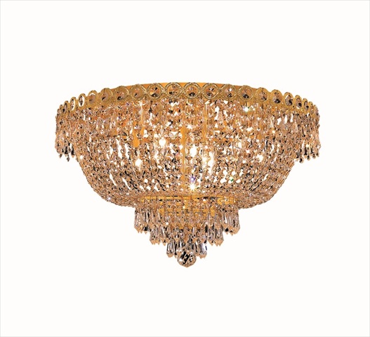 Elegant Lighting 1900F20G-RC 20 D x 12 in. Century Collection Flush Mount - Royal Cut- Gold -  Elegant Furniture & Lighting, V1900F20G/RC