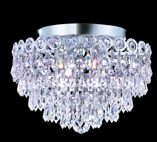 Elegant Lighting 1902F12C-RC 12 D x 10 in. Century Collection Flush Mount - Royal Cut- Chrome -  Elegant Furniture & Lighting, V1902F12C/RC