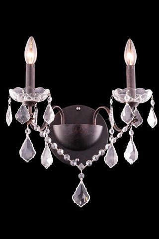 Picture of Elegant Lighting 2015W2DB-RC 13 x 15 in. St. Francis Collection Wall Sconce - Royal Cut, Dark Bronze